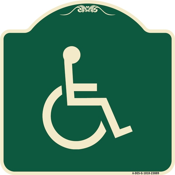 Signmission Large Handicapped Symbol Heavy-Gauge Aluminum Architectural Sign, 18" x 18", G-1818-23889 A-DES-G-1818-23889 - main